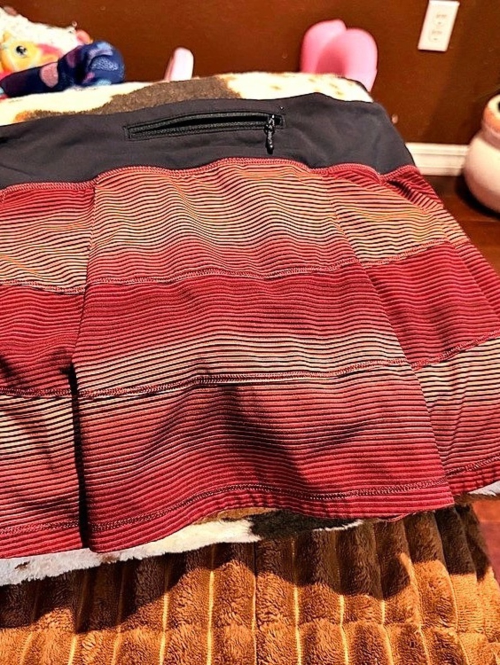 lululemon Women's Striped Athletic Skort in Red & Black